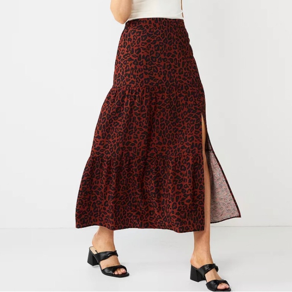 NEW Nine West Crosshatch Tiered Maxi Skirt. XXL